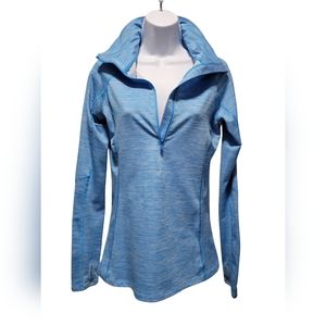 Light Blue Under Armour 1/4 Zip Athleisure Athletic Top- Women's Medium